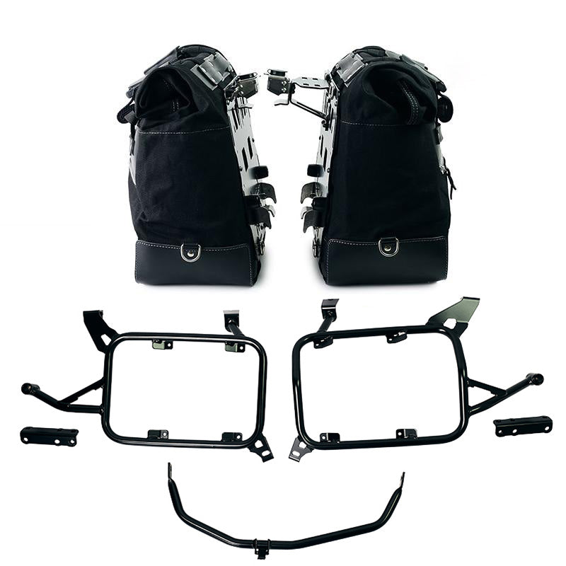 BMW F 850 GS [2018-2024] - Paar Cult-Seitentaschen Canvas 40 l – 50 l + Paar Aluminiumplatten + Alu-Kofferrahmen und ADV