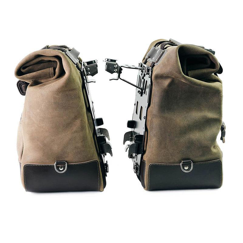 BMW F 900 GS Adventure [2024-] - Paar Cult-Seitentaschen aus Spaltleder 40L - 50L + Aluminiumplatte