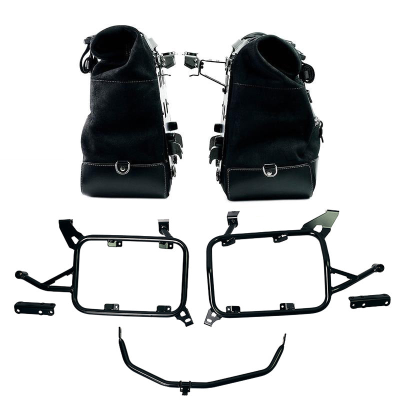 BMW F 900 GS Adventure [2024-] - Paar Cult-Seitentaschen Crust-Leder 40 l – 50 l + Alu-Platte + Alu-Kofferrahmen BMW F900GS ADV