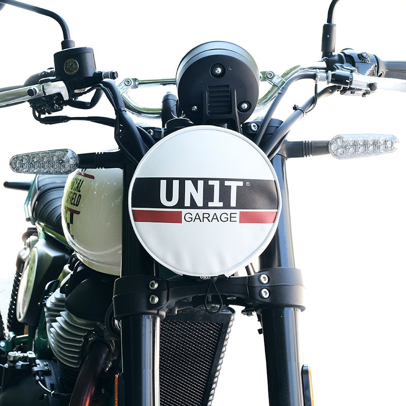 BMW R 12 nineT [2024-2026] - Strålkastarskydd i läder med logotyp