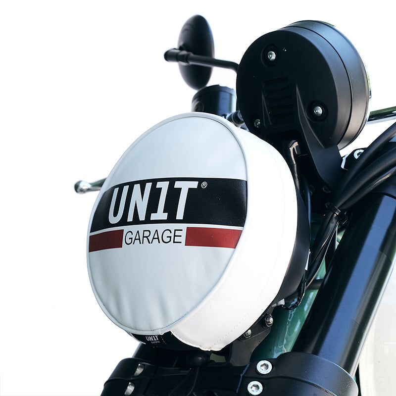 BMW R 12 nineT [2024-2026] - Strålkastarskydd i läder med logotyp