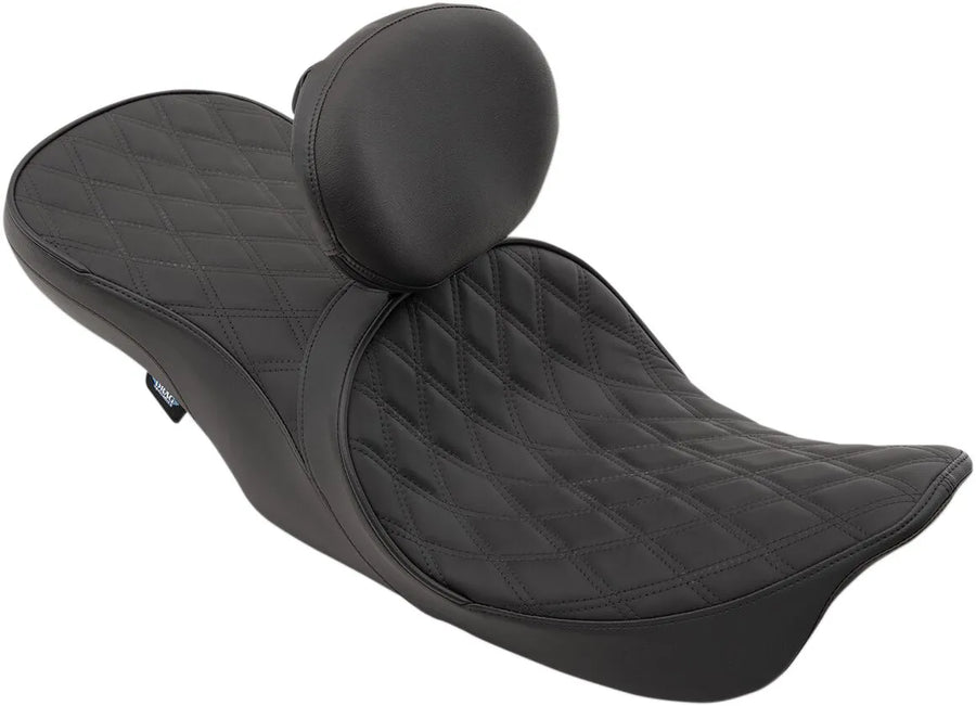 harley davidson touring [DRAG SPECIALTIES] – Vorne positionierte 2-Up Touring-Ledersitzbank mit niedrigem Profil