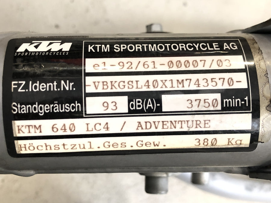 KTM 640 Adventure LC4 [2001] - Rahmen mit Papieren