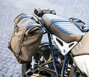 BMW R nineT 1200 Urban G/S (niedriger Auspuff) [2017-2023] - Zwei Seitentaschen aus Leder + Doppelrahmen NineT