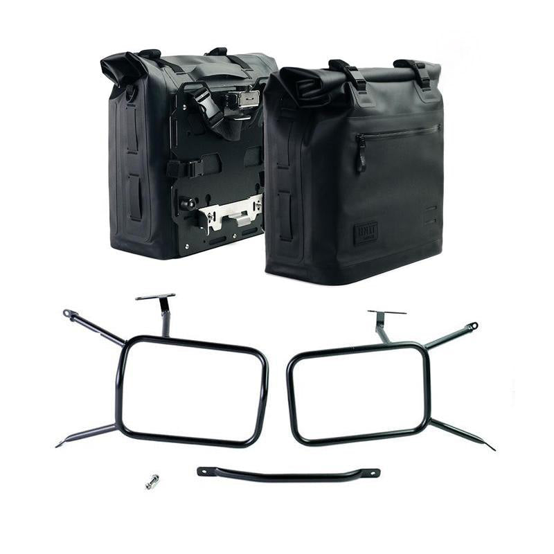 BMW R nineT 1200 Scrambler [2016-2023] - Zwei Khali-Seitentaschen aus TPU 35L - 45L + Paar Aluminiumplatten mit -Rahmen