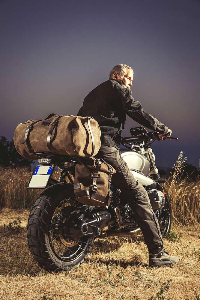 BMW R nineT 1200 Urban G/S (hoher Auspuff) [2017-2023] - Reisetasche Kalahari 25L Spaltleder