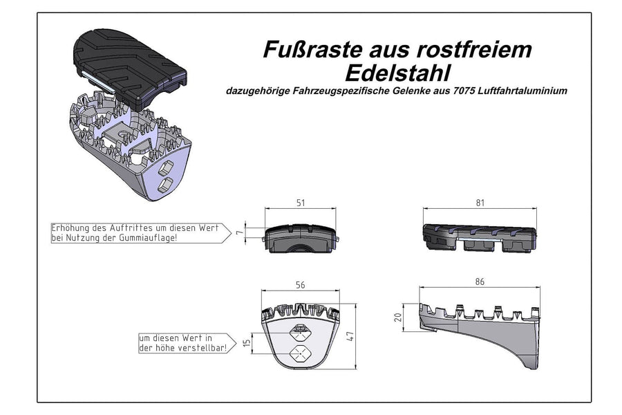 Honda XRV 650 Africa Twin [1988-1990] - ION fotstöd – bild 1