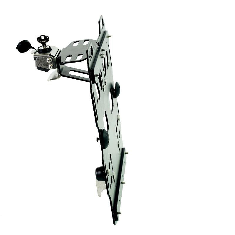 BMW R 1250 GS LC Rad [2019-2023] - Aluminiumplatte mit Edelstahl-Schnellkupplung und Schloss (Schalldämpferseite)