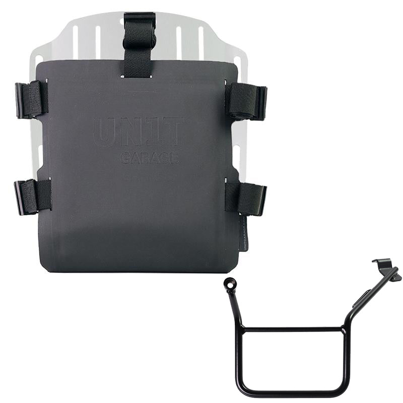 BMW F 900 GS [2023-] - Aluminium-Taschenhalter mit verstellbarer Hypalon-Front und Schnellkupplung + Rahmen links