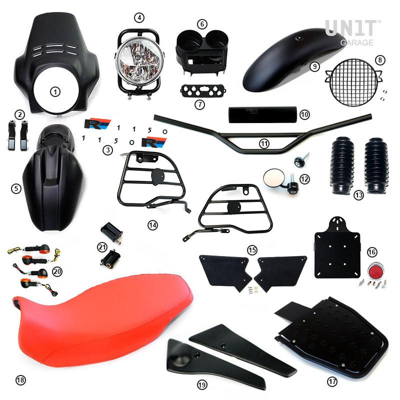 BMW R 1150 R [2000-2006] - PRO Kit mit Rohr-Tankseitenverkleidungen (Mattschwarz)