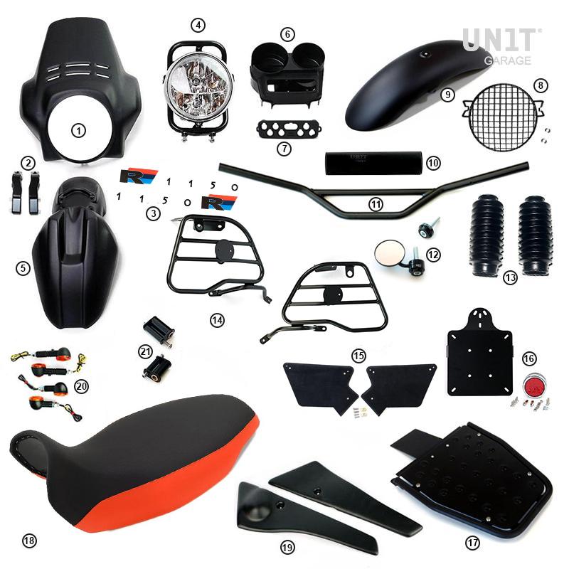 BMW R 1150 R [2000-2006] - PRO Kit mit Rohr-Tankseitenverkleidungen (Mattschwarz)