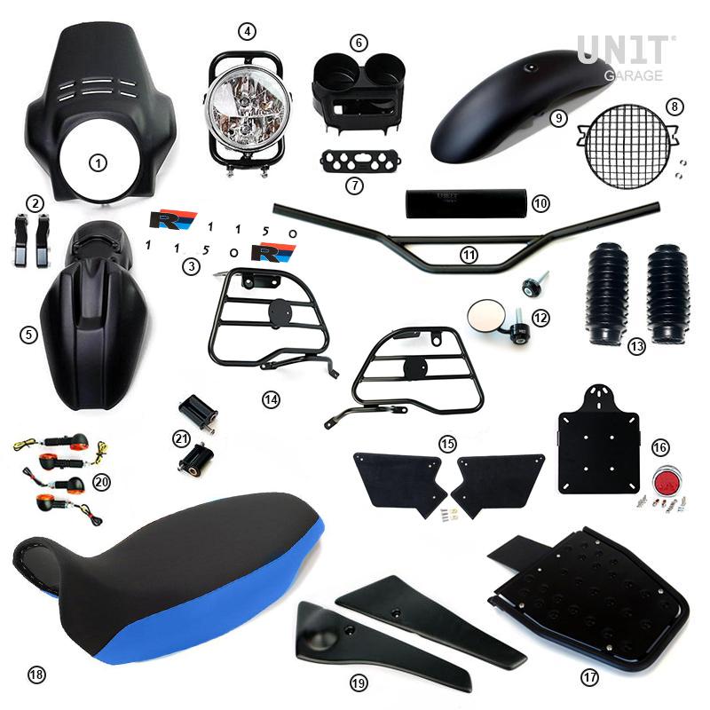 BMW R 1150 R [2000-2006] - PRO Kit mit Rohr-Tankseitenverkleidungen (Mattschwarz)